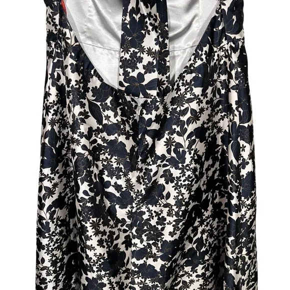 ML Monique Lhuillier Back Bow Gown Navy White Womens Size 22 W - Picture 12 of 15